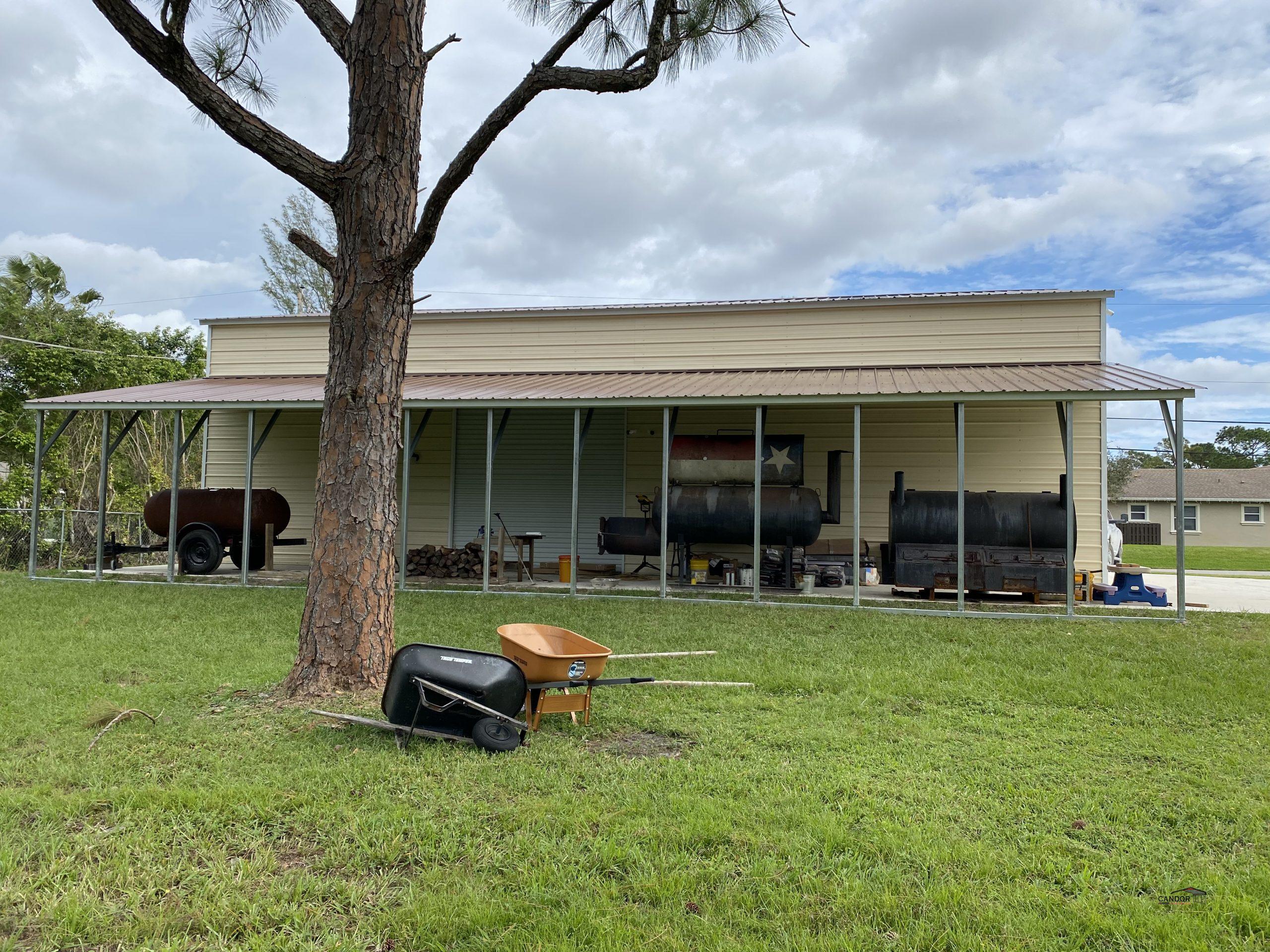 12'w x 50'd Lean-To Added After the Fact