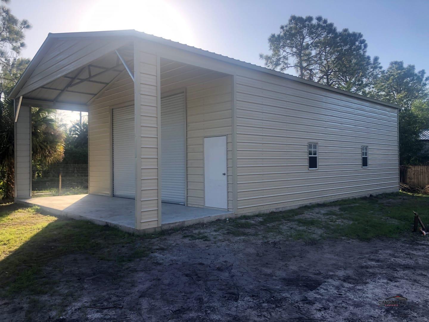 30'w x 40'd x 14'h Vertical Roof with a 10' Overhang and Horizontal Sides