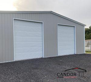 40'w x 40'd x 12' Vertical Roof with Lap Siding - 2 10'w x 12'h Roll-Ups