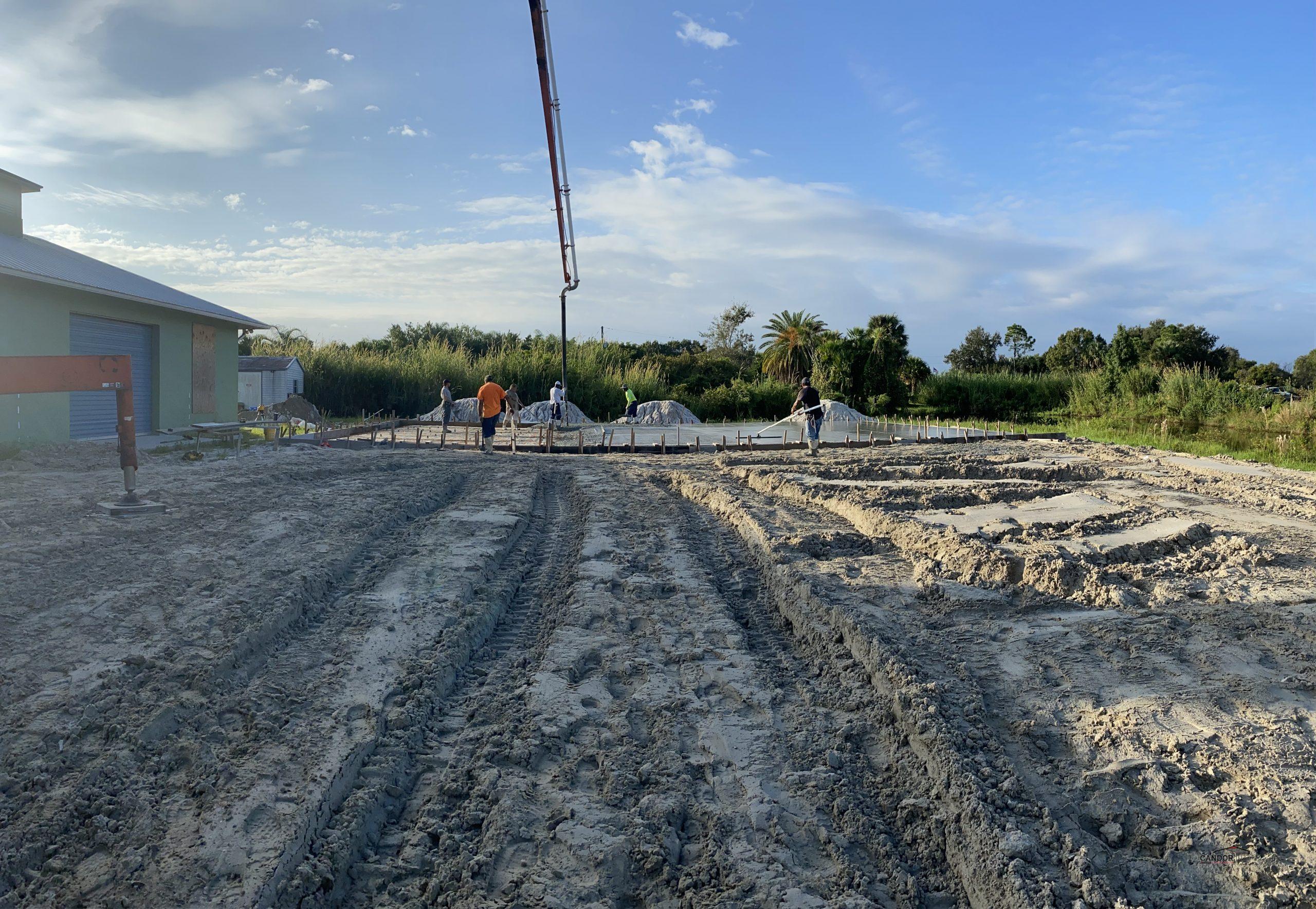 Concrete Slab with Boom Pump